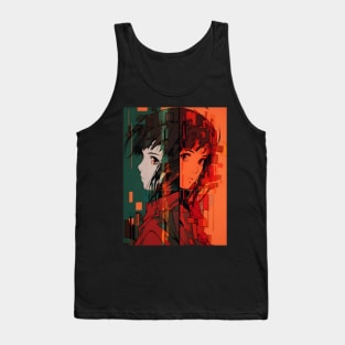 Enter the Digital Realm: Cyberpunk Aesthetics, Mind-Bending Anime, and Futuristic Manga Art Tank Top